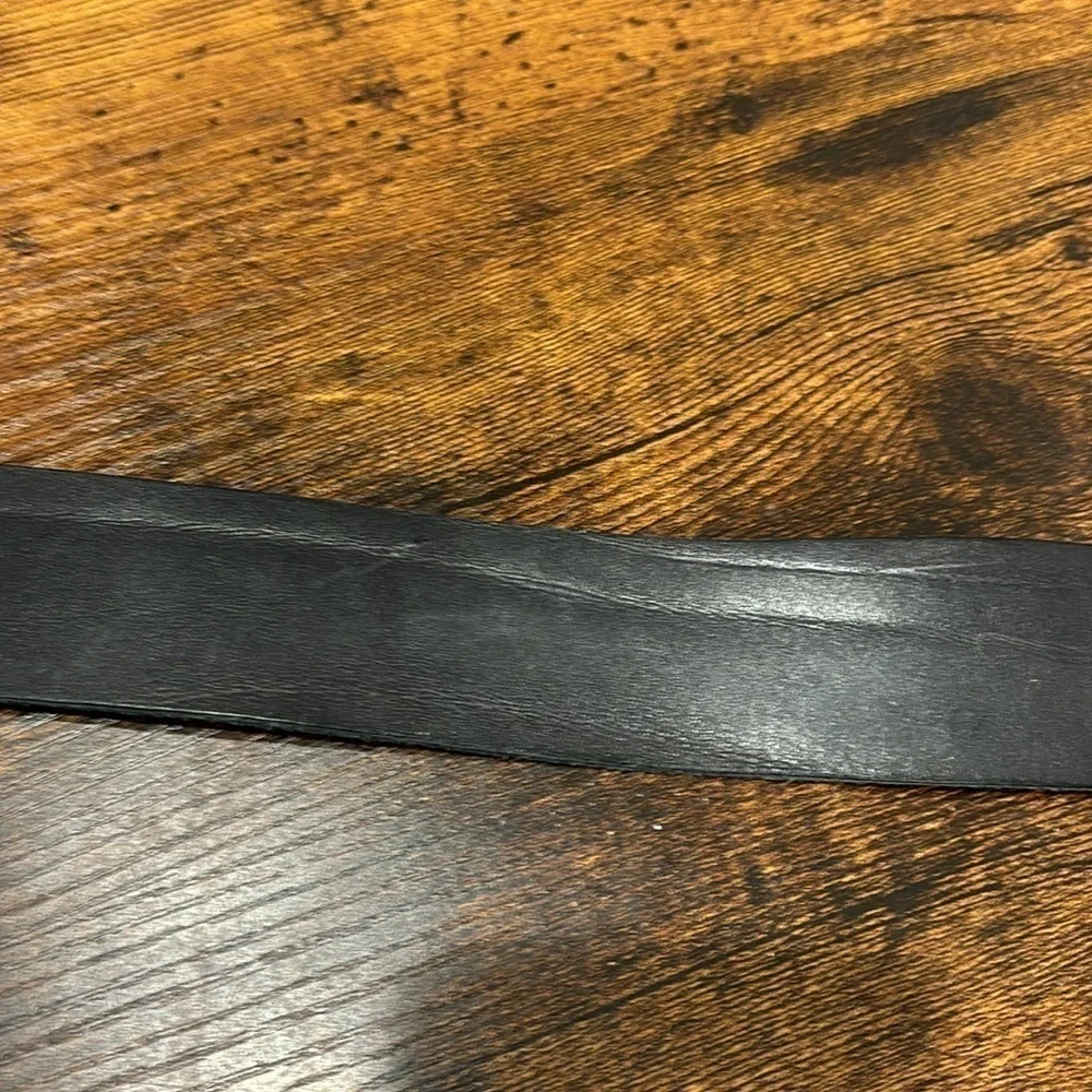 Black leather belt men size 36